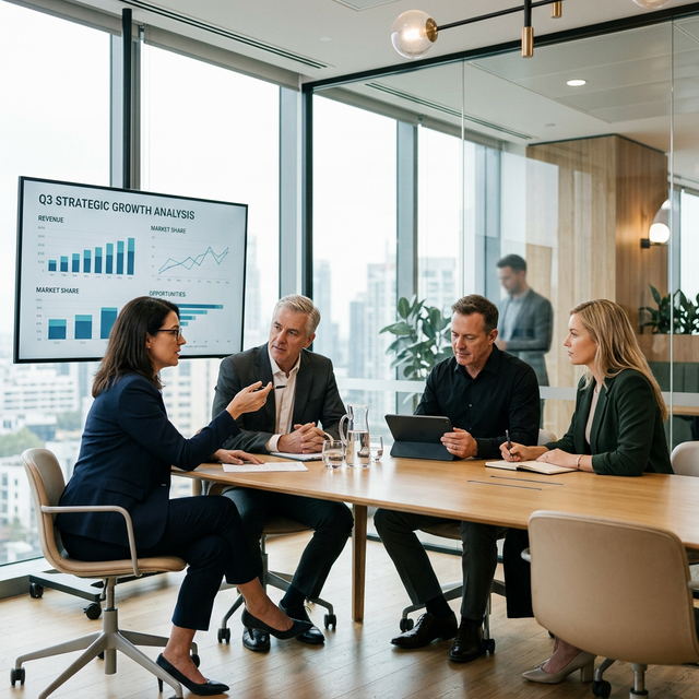 Enterprise executives analyzing strategy